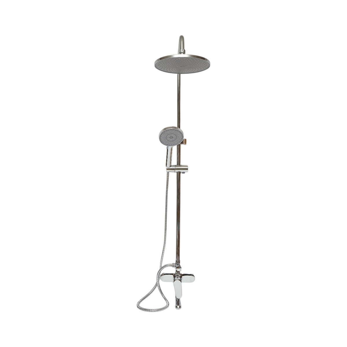 Set dus multifunctional de perete cu dus de mana, pipa cada, dus rotund, cartus ceramic, crom lucios, Cod: DISSY42 - 3 | YEO