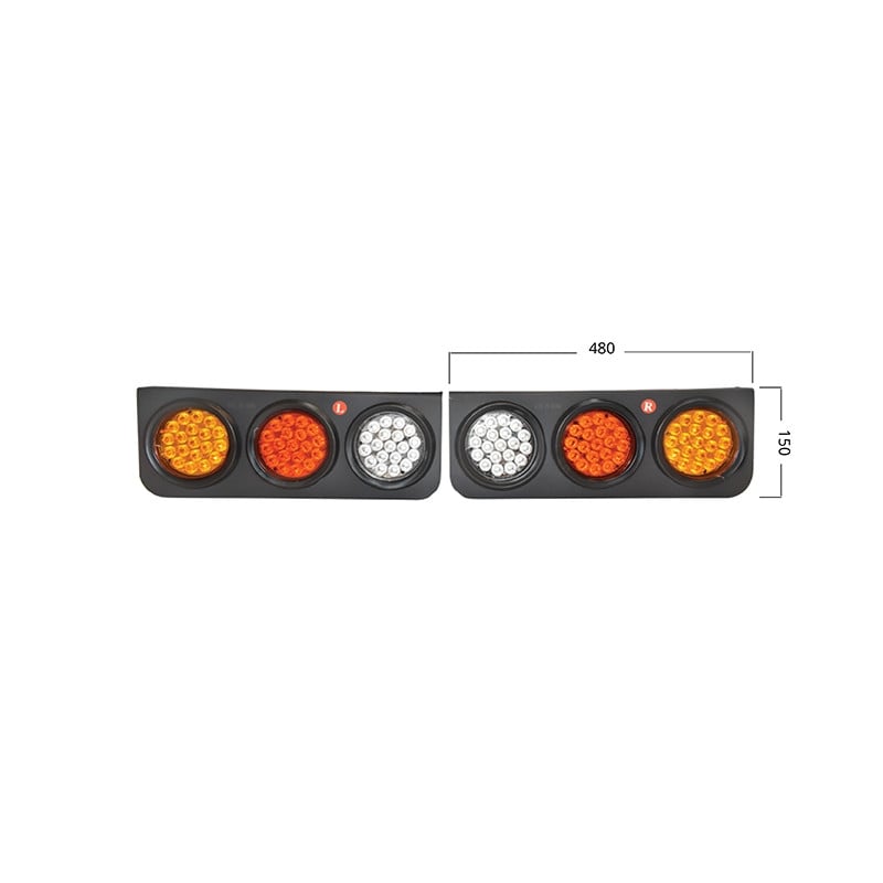 Set lampi spate camion cu LED 480x150 12/24V, Cod: BK69099, Brand: BRECKNER GERMANY