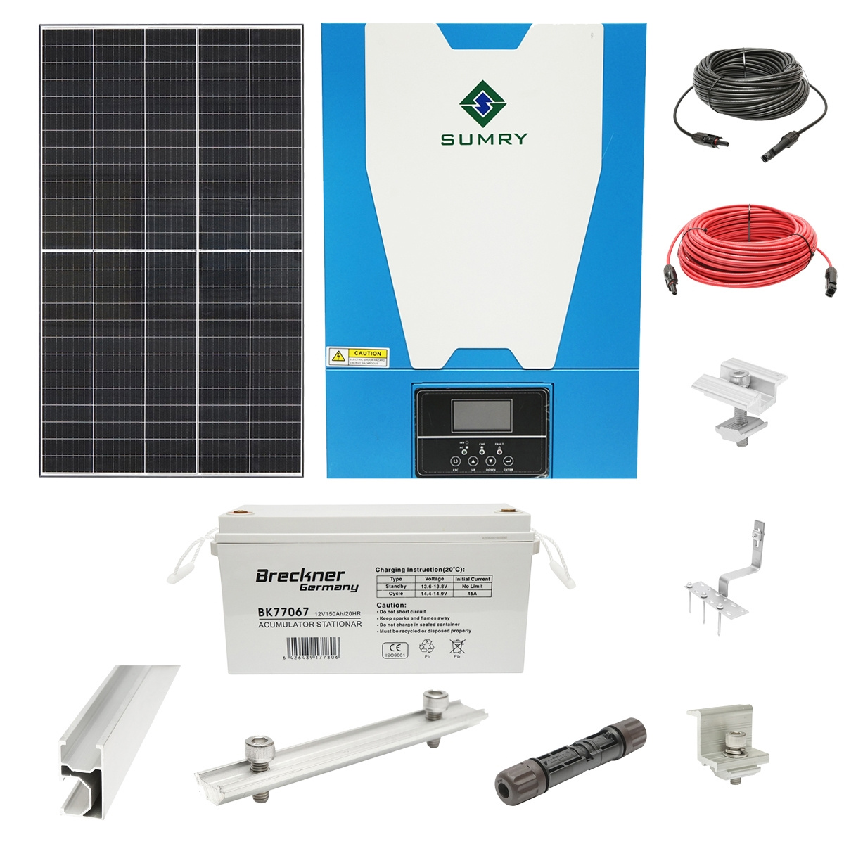 Sistem solar fotovoltaic cu invertor 3.5KW Hybrid MSP OFF-GRID 220V Sumry, panouri Risen 440W si baterii de 150AH, Cod: BK88793, Brand: BRECKNER GERMANY