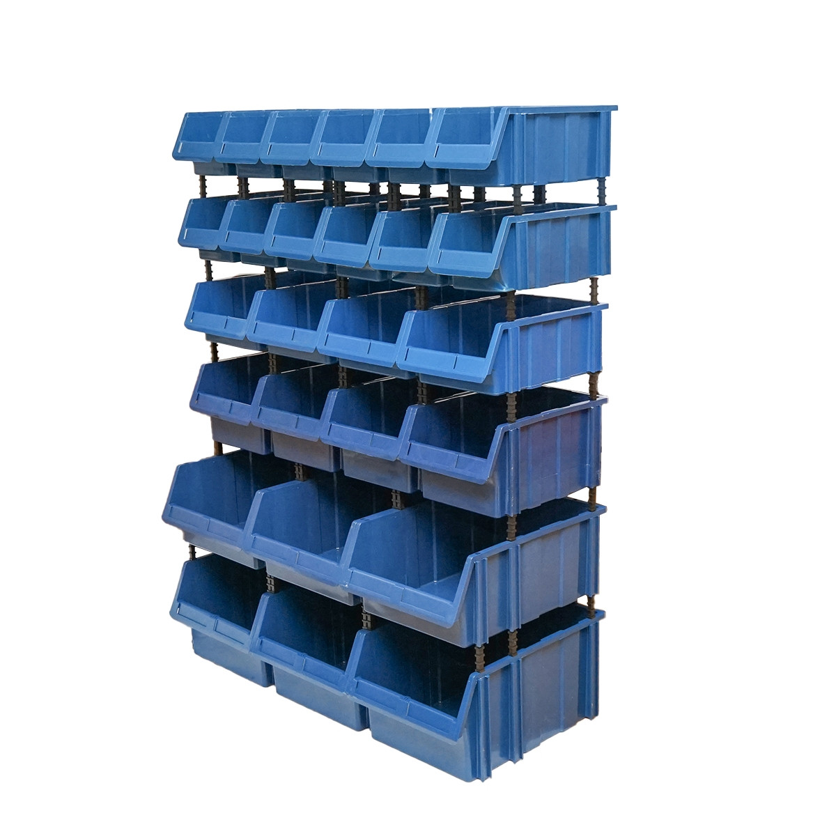 Stand cu 26 cutii pentru depozitare / organizare, cutie din plastic albastra,1020x510x1350mm, Cod: DISST1140 - 1 | YEO