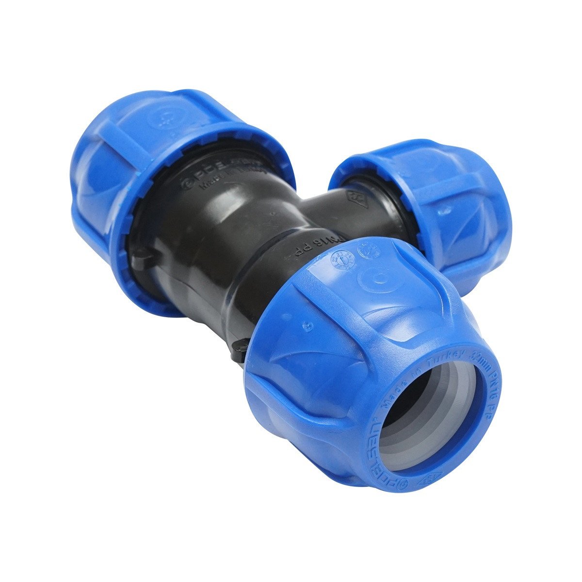 Teu reductie compresiune, D32x25x32mm, PN16, pentru sisteme de irigatii, Cod: DISLV93, Poelsan