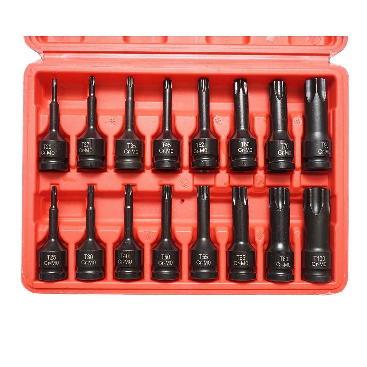 Trusa chei tubulare de impact torx T20-T100, patrat 1/2 inch 16 piese , Cod: DISTT05 - 2 | YEO