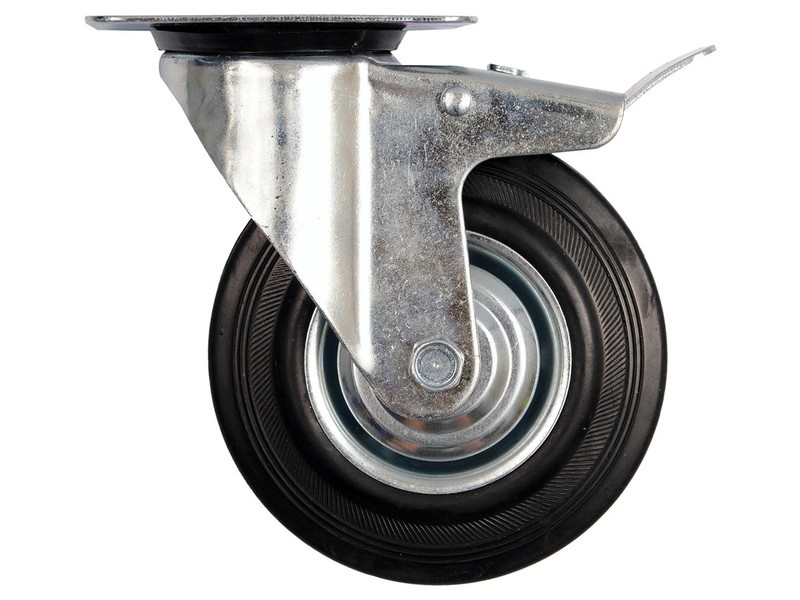 VOREL Roată industrială cu frână pivotantă 125 mm 100 kg