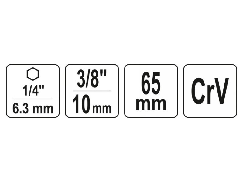 YATO Adaptor pentru ștuț 1/4" Hex -> 3/8" pătrat CrV - 3 | YEO