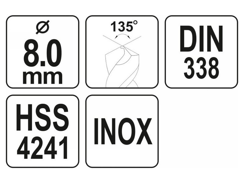 YATO Auger 8,0 x 115/75 mm inox HSS Premium