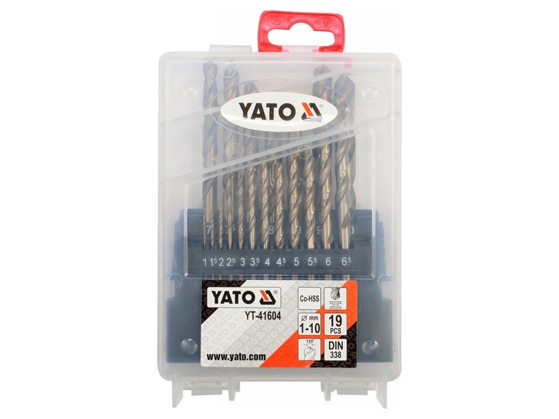 YATO Auger set 19 piese 1-10 mm HSS Co - 2 | YEO