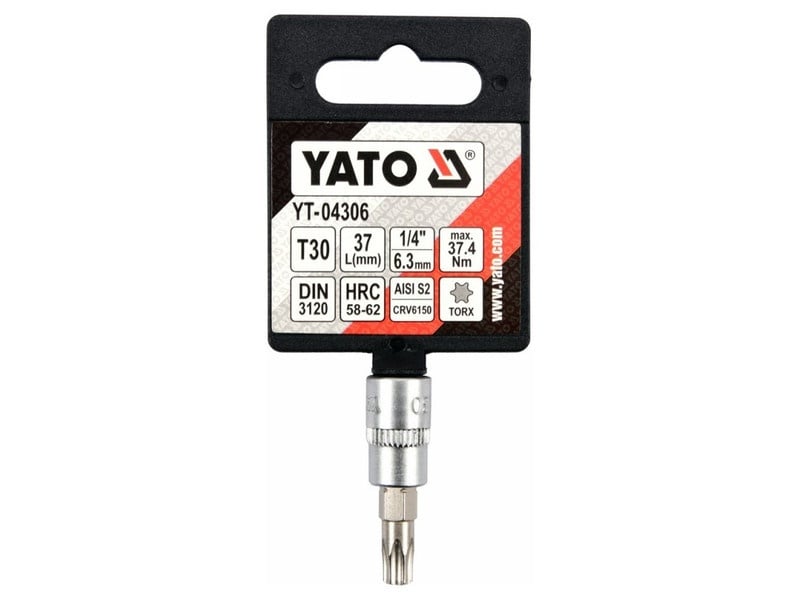 YATO Bit cheie tubulară Torx 1/4" T30 CrV - 2 | YEO