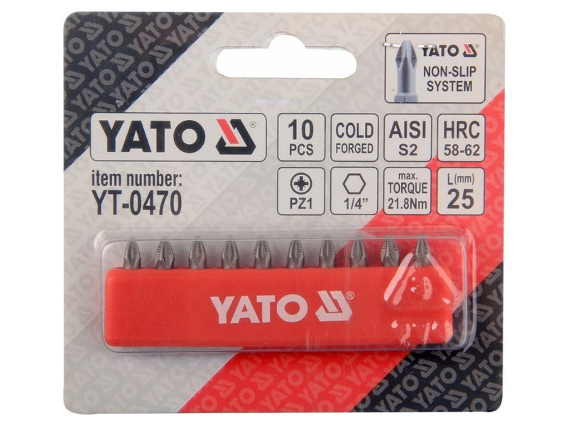 YATO Bithegy PZ1 x 25 mm (10 buc) - 1 | YEO