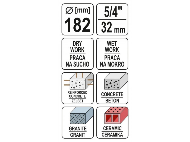 YATO Burghiu diamantat 182 mm