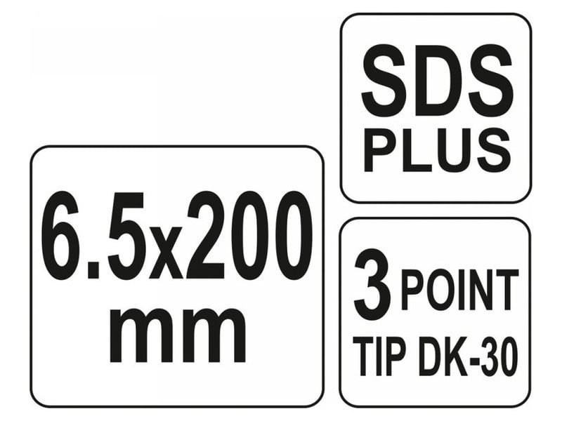 YATO Burghiu pentru roci 6,5 x 200/130 mm SDS-Plus