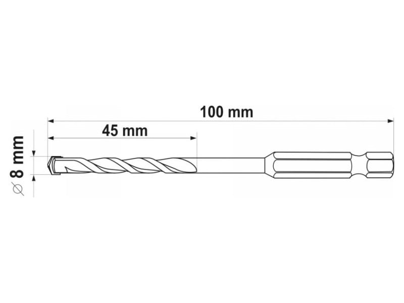 YATO Burghiu universal 8,0 x 100/45 mm dimensiune bit