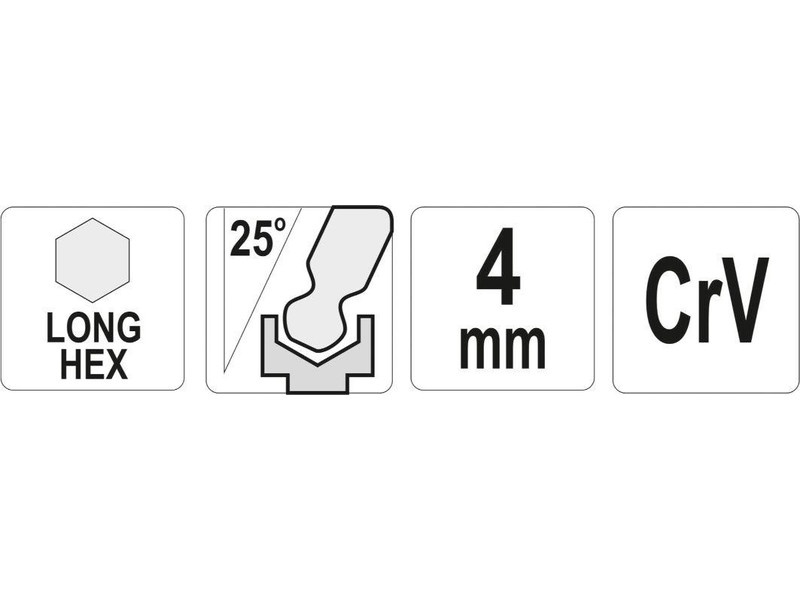 YATO Cheie Allen cu cap sferic 4,0 mm / 25 x 105 mm CrV - 1 | YEO