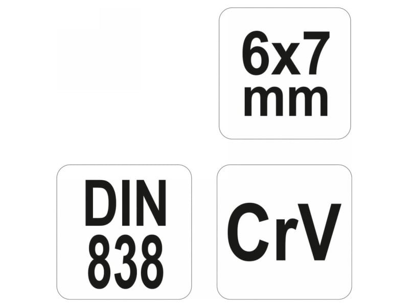 YATO Cheie stea îndoită 6 x 7 mm CrV - 3 | YEO