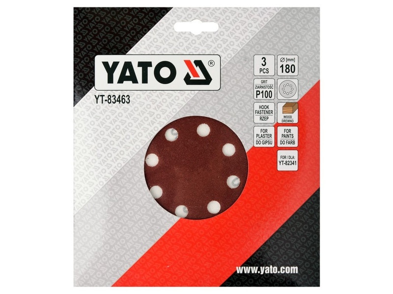 YATO Disc de fixare Velcro 180 mm / P100 (3 buc) - 2 | YEO