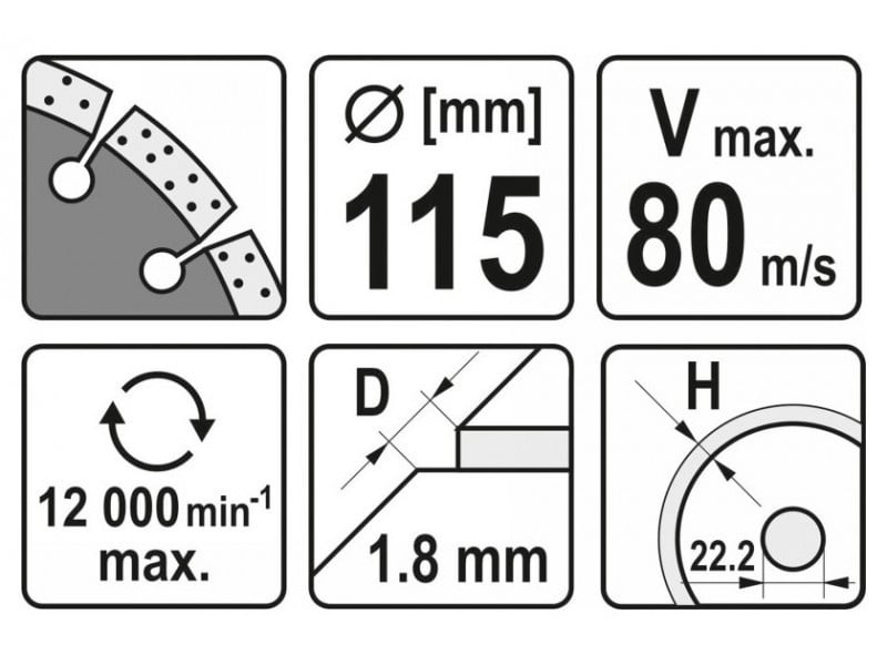 YATO Disc de tăiere diamantat 115 x 1,8 x 10 x 22,2 mm segmentat - 2 | YEO