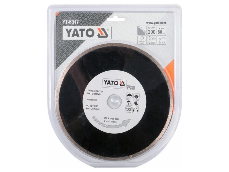 YATO Disc de tăiere diamantat 200 x 2,2 x 5,3 x 25,4 mm continuu - 1 | YEO