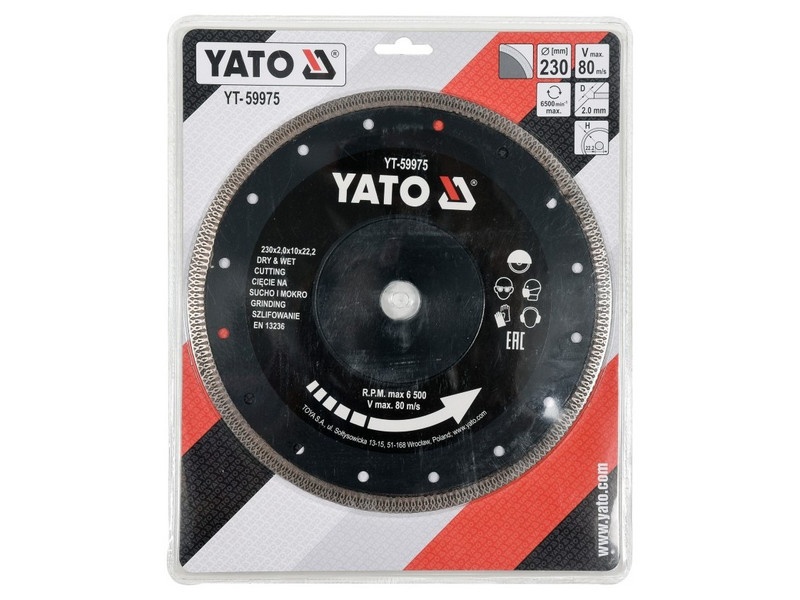 YATO Disc de tăiere diamantat 230 x2,0 x 10 x 22,2 mm continuu - 1 | YEO