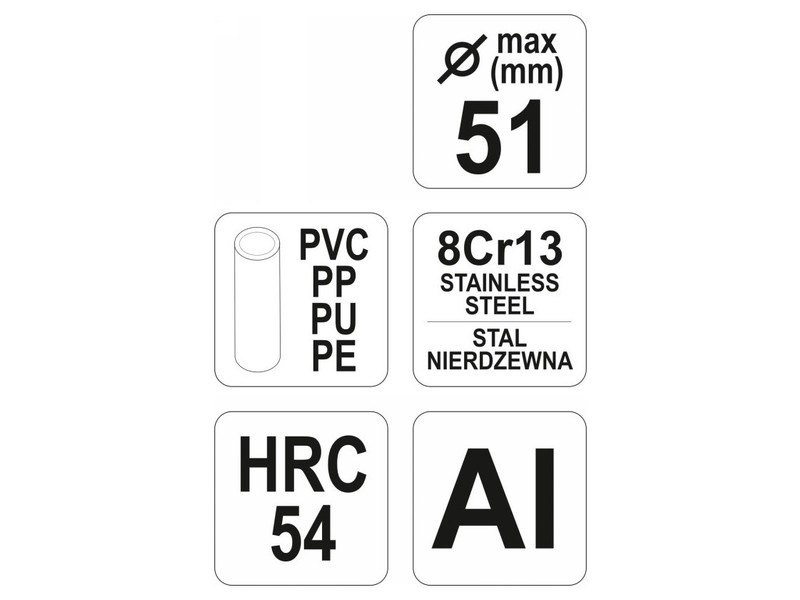 YATO Foarfece de tăiat țevi PVC 51 mm Aluminiu