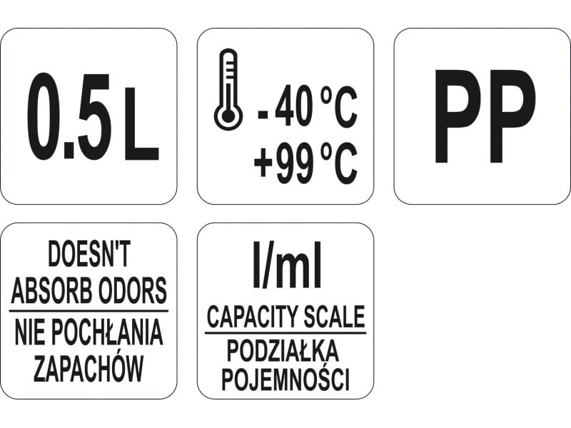 YATO GASTRO Ulcior de măsurare din plastic 500 ml - 1 | YEO