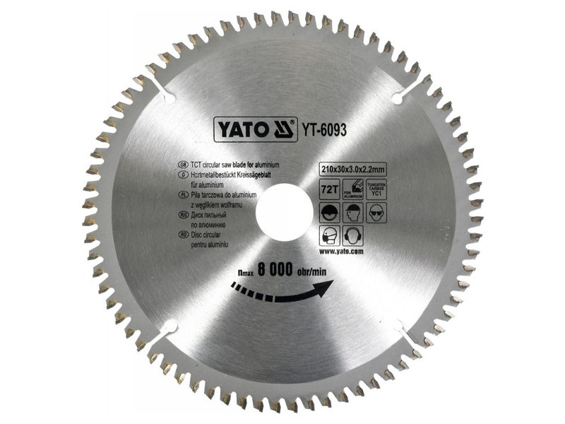 YATO Lamă de ferăstrău pentru aluminiu 210 x 30 x 2,2 mm / 72T