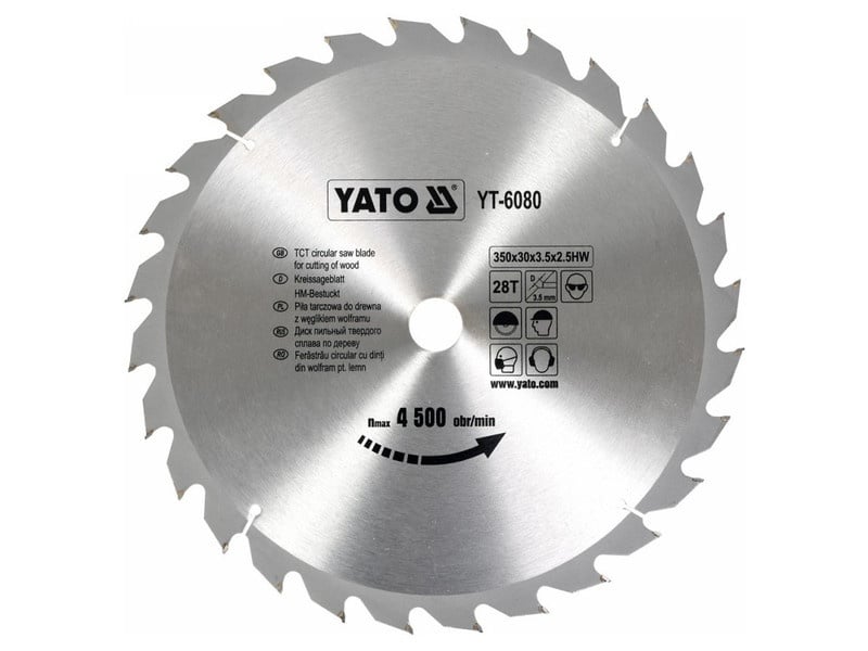 YATO Lamă de ferăstrău pentru lemn 350 x 30 x 2,5 mm / 28T