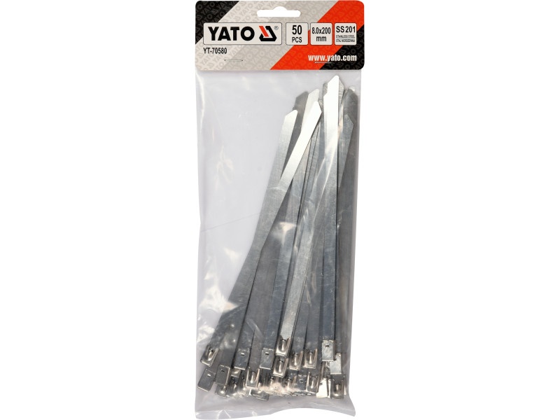YATO Legături pentru cabluri Inox 200 x 8,0 mm (50 buc) - 2 | YEO