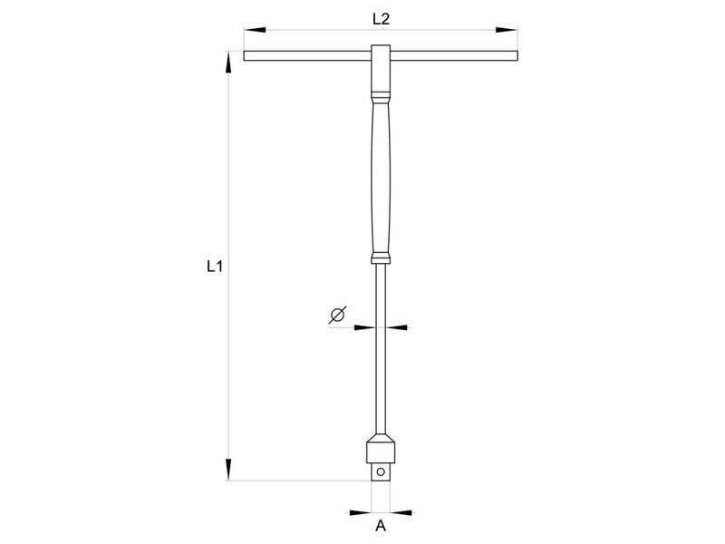 YATO Mâner în T 1/4" x 310 mm cu mâner pivotant CrV