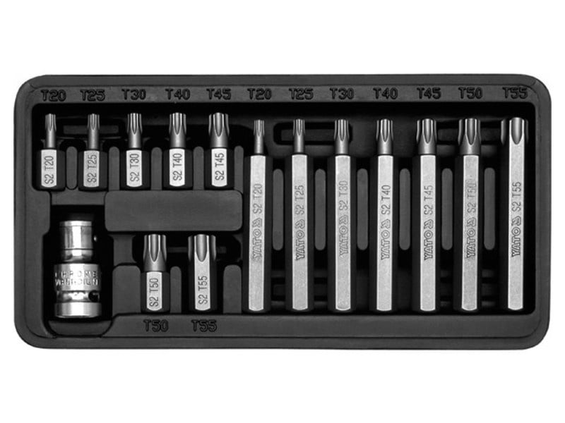 YATO Set de biți Torx 15 piese 1/2": T20-T55