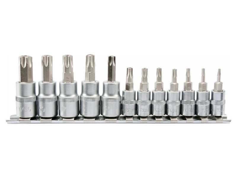 YATO Set de chei tubulare 12 piese cu găuri Torx 1/4", 3/8" CrV