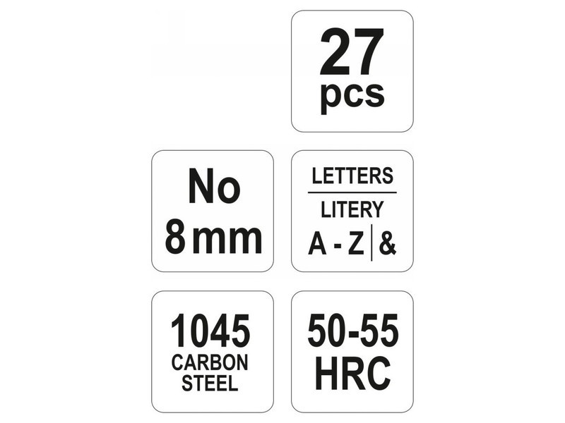 YATO Set de inserții 8 mm 27 bucăți