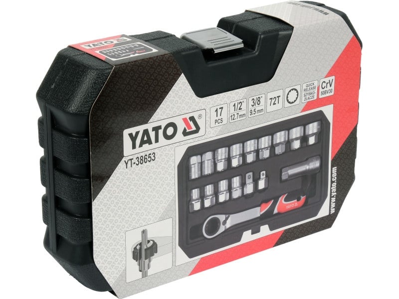 YATO Set de prize deschise 17 piese 3/8", 1/2" Spline