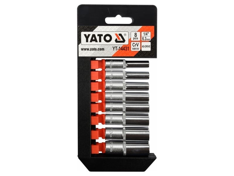 YATO Set de prize lungi 8 piese 1/4" 5,5-13 mm CrV