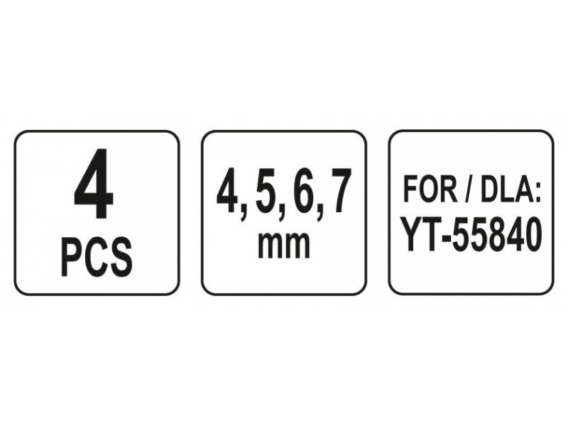 YATO Set duze sablare 4 bucăți 4,5,6,7 mm