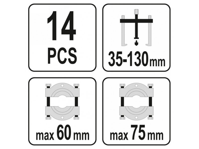 YATO Set extractor de rulmenți 14 bucăți - 4 | YEO