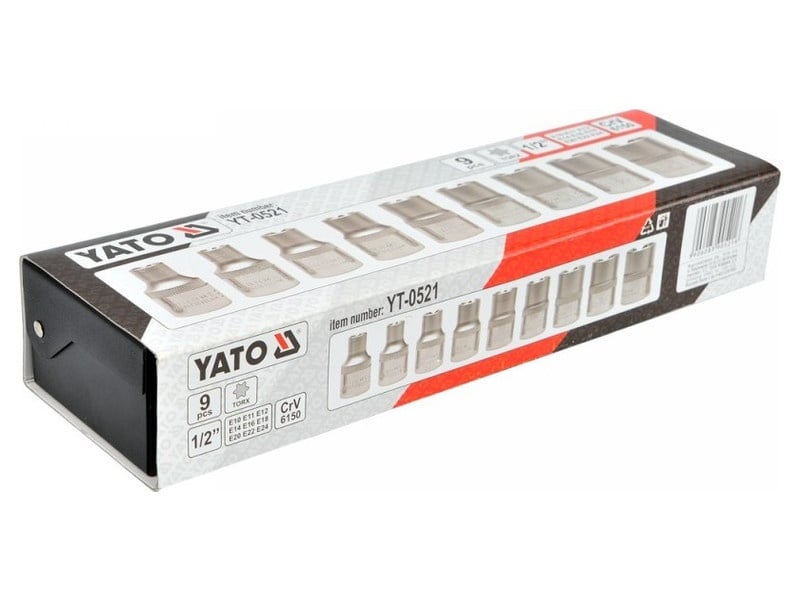 YATO Set mufe 9 piese Torx extern 1/2" E10-E24 CrV - 3 | YEO