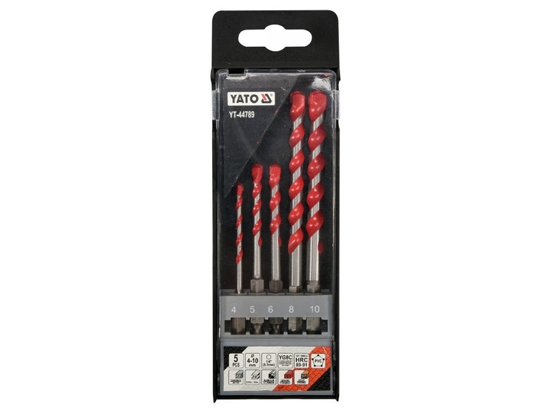 YATO Set universal de burghie 5 piese Capacitate burghie 4-10 mm - 2 | YEO