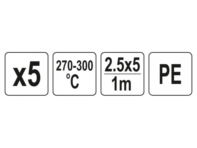 YATO Tijă de sudură din plastic 2,5 x 5 mm x 1 m PE (5 buc)