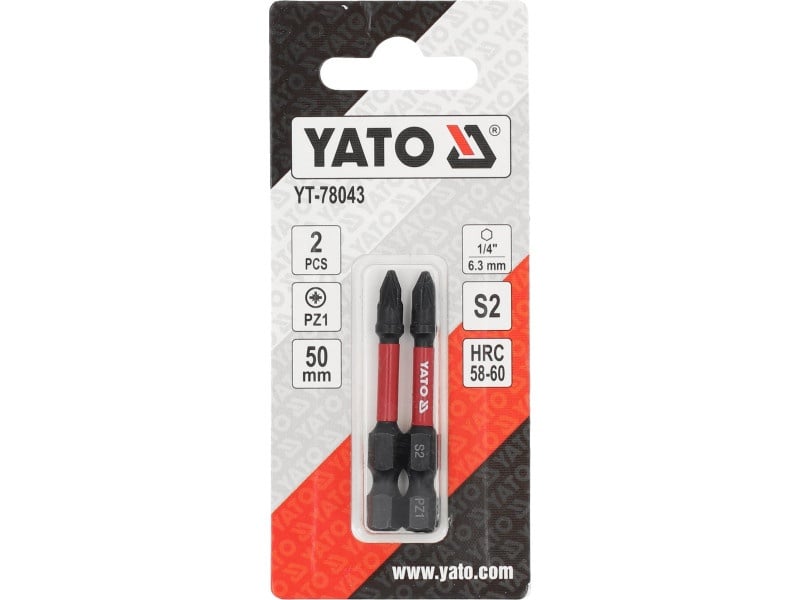 YATO Vârf bit de impact PZ1 x 50 mm (2 buc) - 3 | YEO