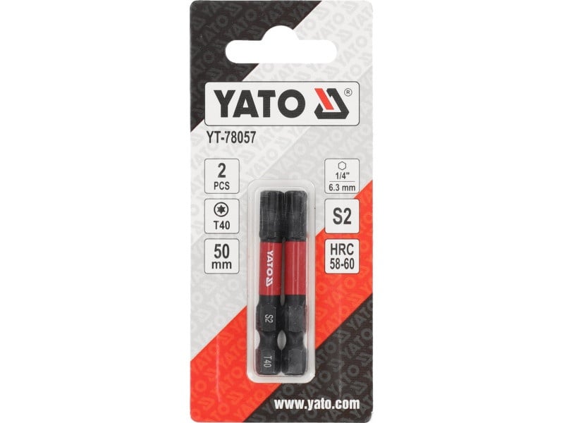 YATO Vârf bit de impact T40 x 50 mm (2 bucăți) - 3 | YEO