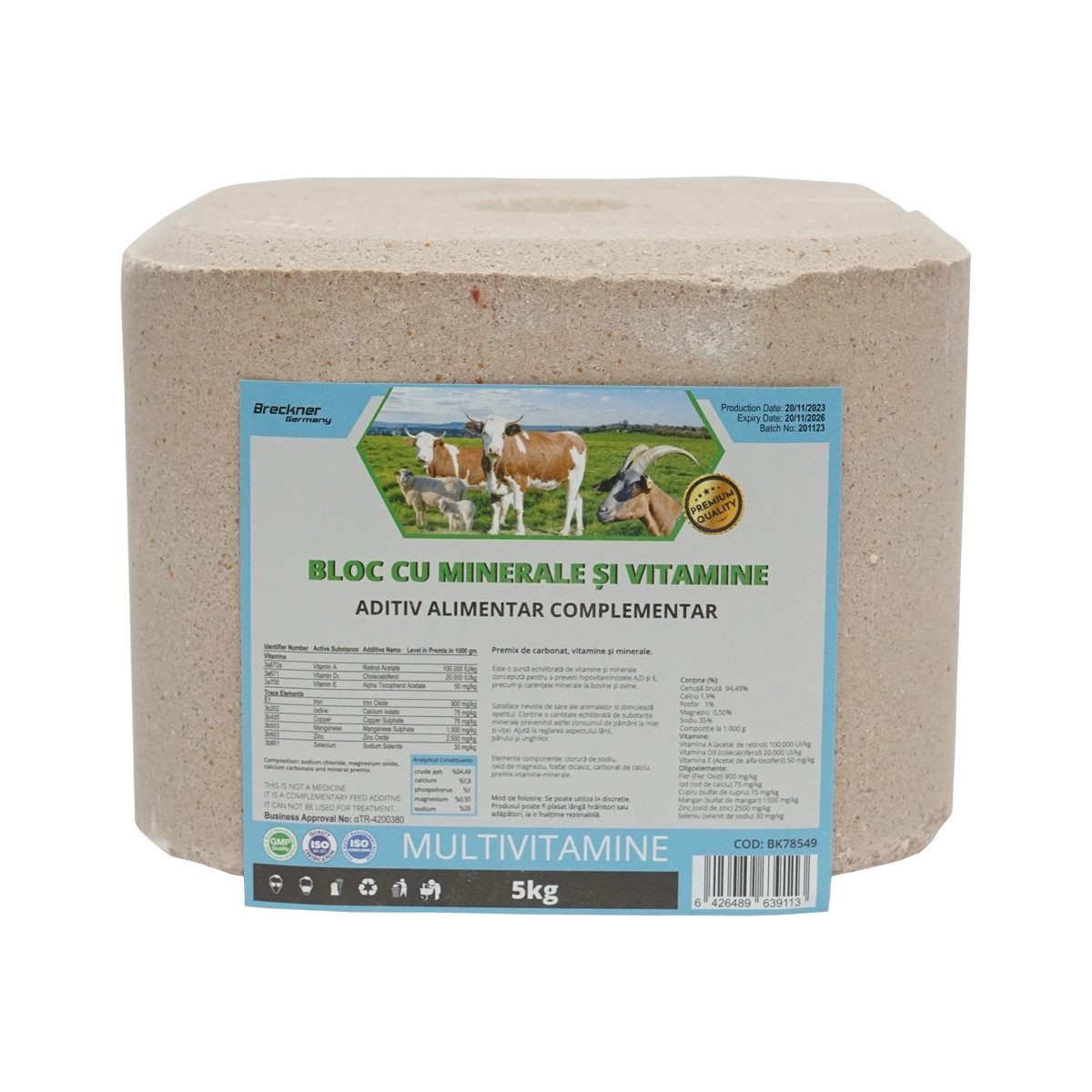 Bloc sare 5kg multivitamine pentru animale, Cod: BK78549, Brand: BRECKNER GERMANY