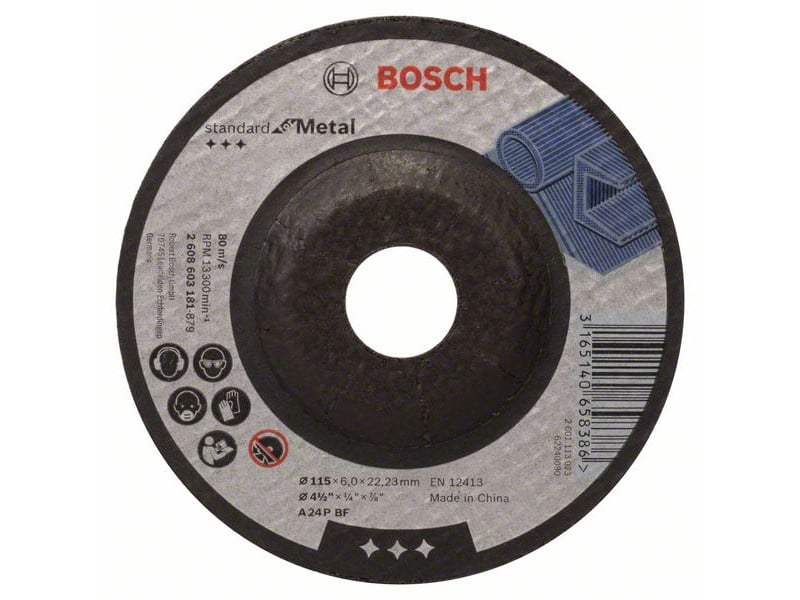 BOSCH Disc de curățare pentru metal 115 x 6,0 x 22,2 mm curbat Standard pentru metal A 24 P BF