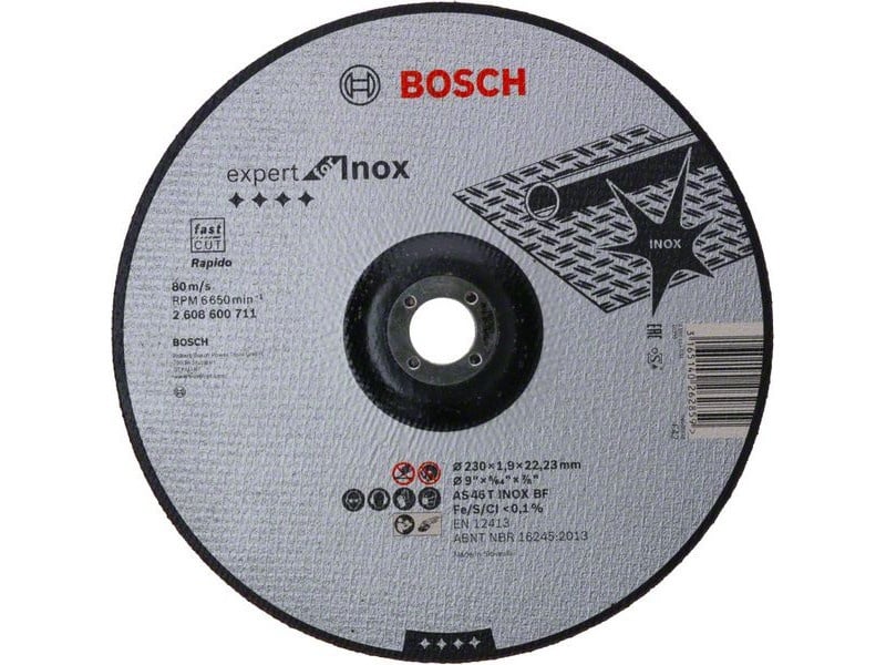 BOSCH Disc de tăiere pentru metal 230 x 1,9 x 22,2 mm Expert pentru Inox curbat AS 46 T INOX BF