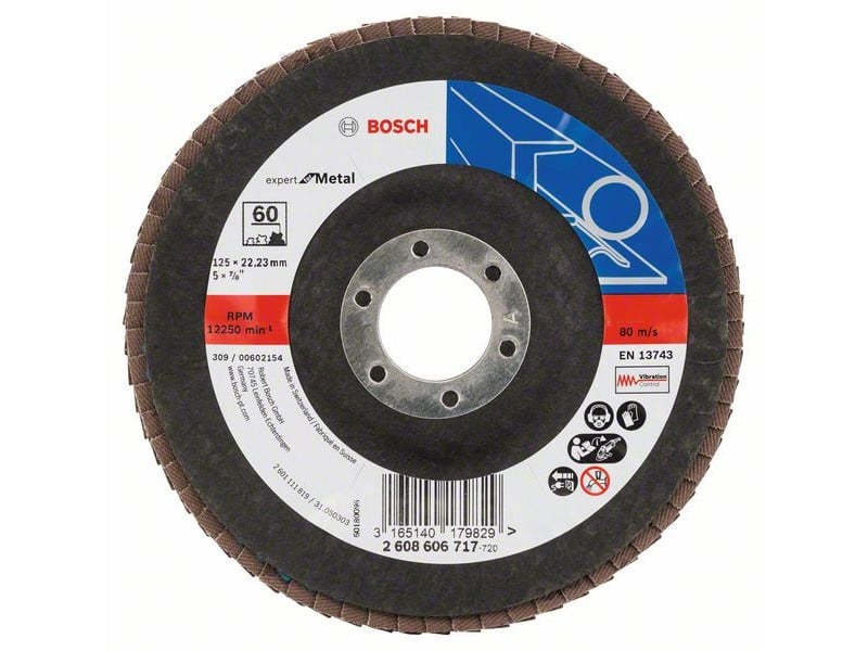 BOSCH Disc polizor conic 125 x 22,2 / P60 zirconiu-corindon X551 inox