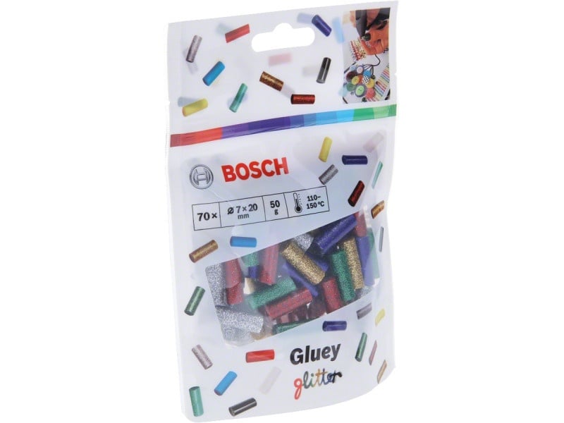 BOSCH Glue cartuș sclipitor culori mixte 7 x 20 mm Gluey (70 buc)