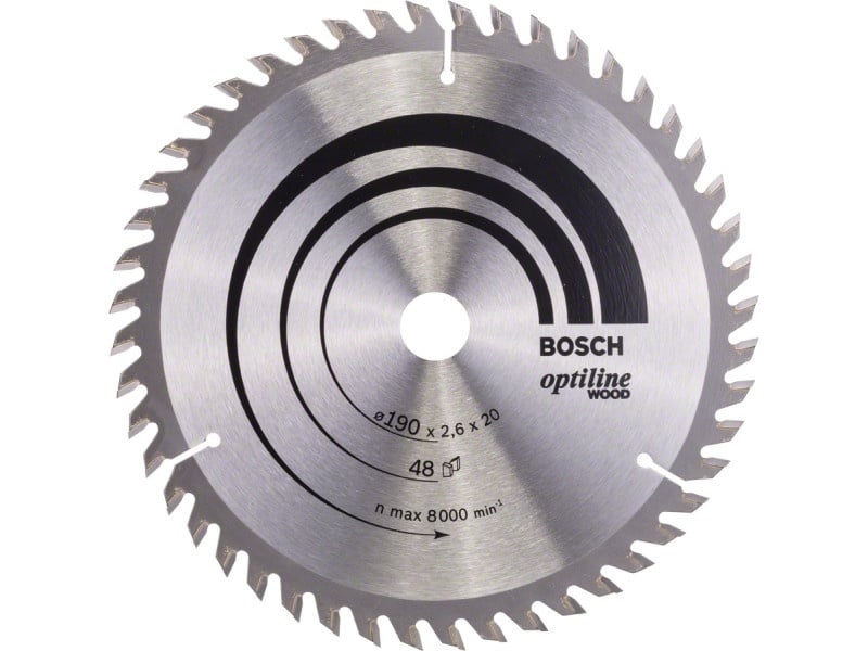 BOSCH Lamă de ferăstrău pentru lemn 190 x 20/16 x 2,6 mm / 48T Optiline Wood ATB