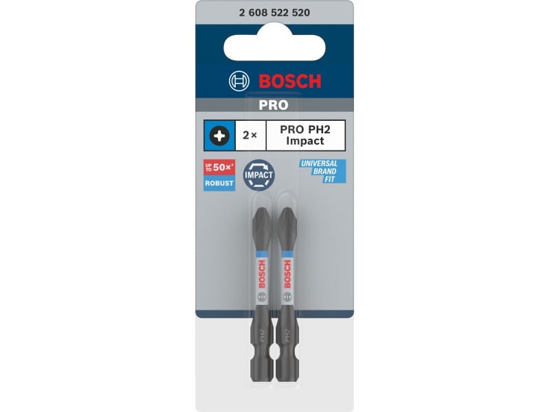 BOSCH PRO Impact bit punct PH2 x 55 mm 1/4" (2 buc) - 3 | YEO