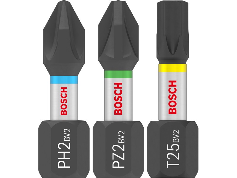 BOSCH PRO Impact bit punct set PH2/PZ2/T20/25/30x5pcs x 25mm Tic Tac în cutie 1/4" Hex (25 buc)