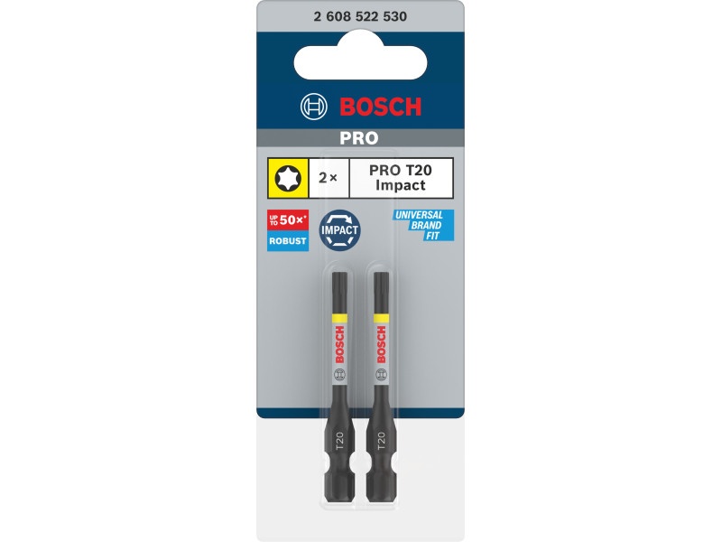 BOSCH PRO Impact vârf de bit T20 x 55 mm 1/4" (2 buc) - 1 | YEO