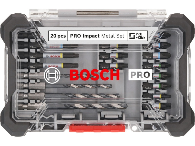 BOSCH PRO Set biți și burghie de impact 20 piese 1/4" Hex - 1 | YEO