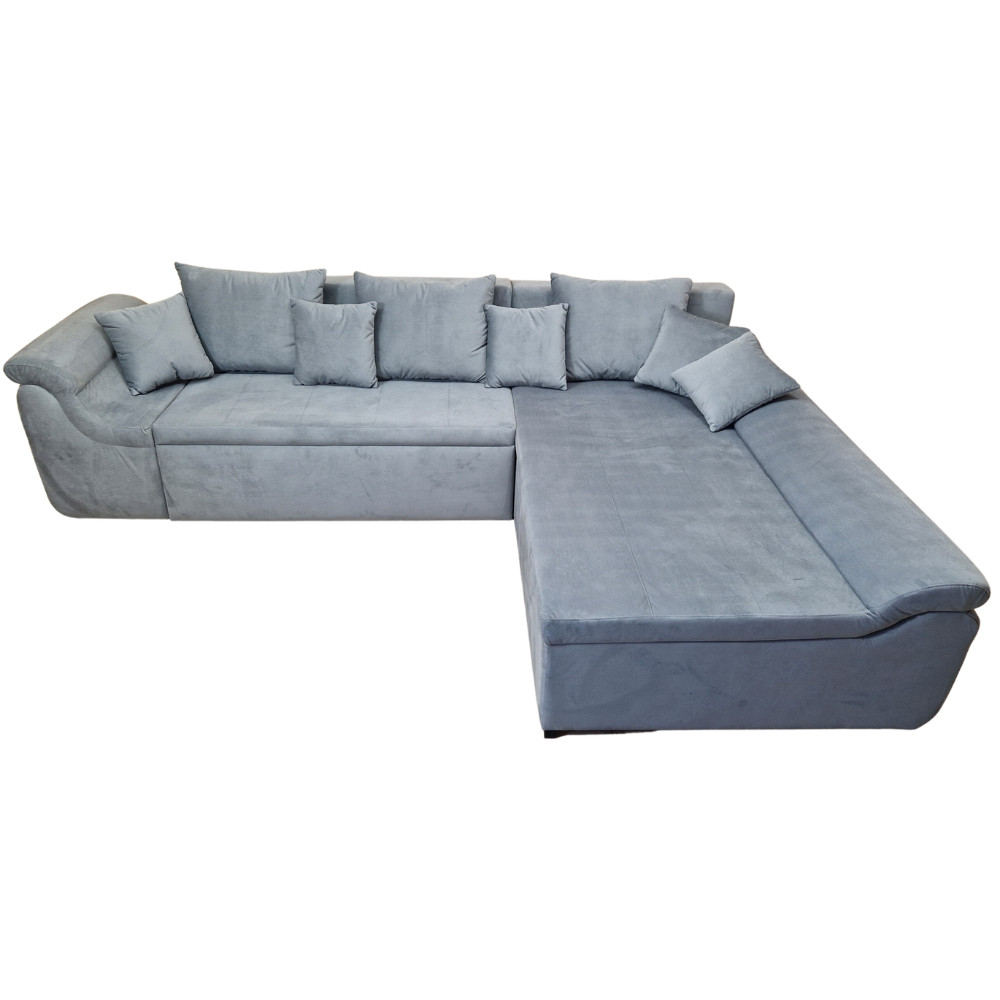 Colțar Extensibil Umberto, 310x205x80cm, 6 locuri, Velutto 16 Grey , în formă de 